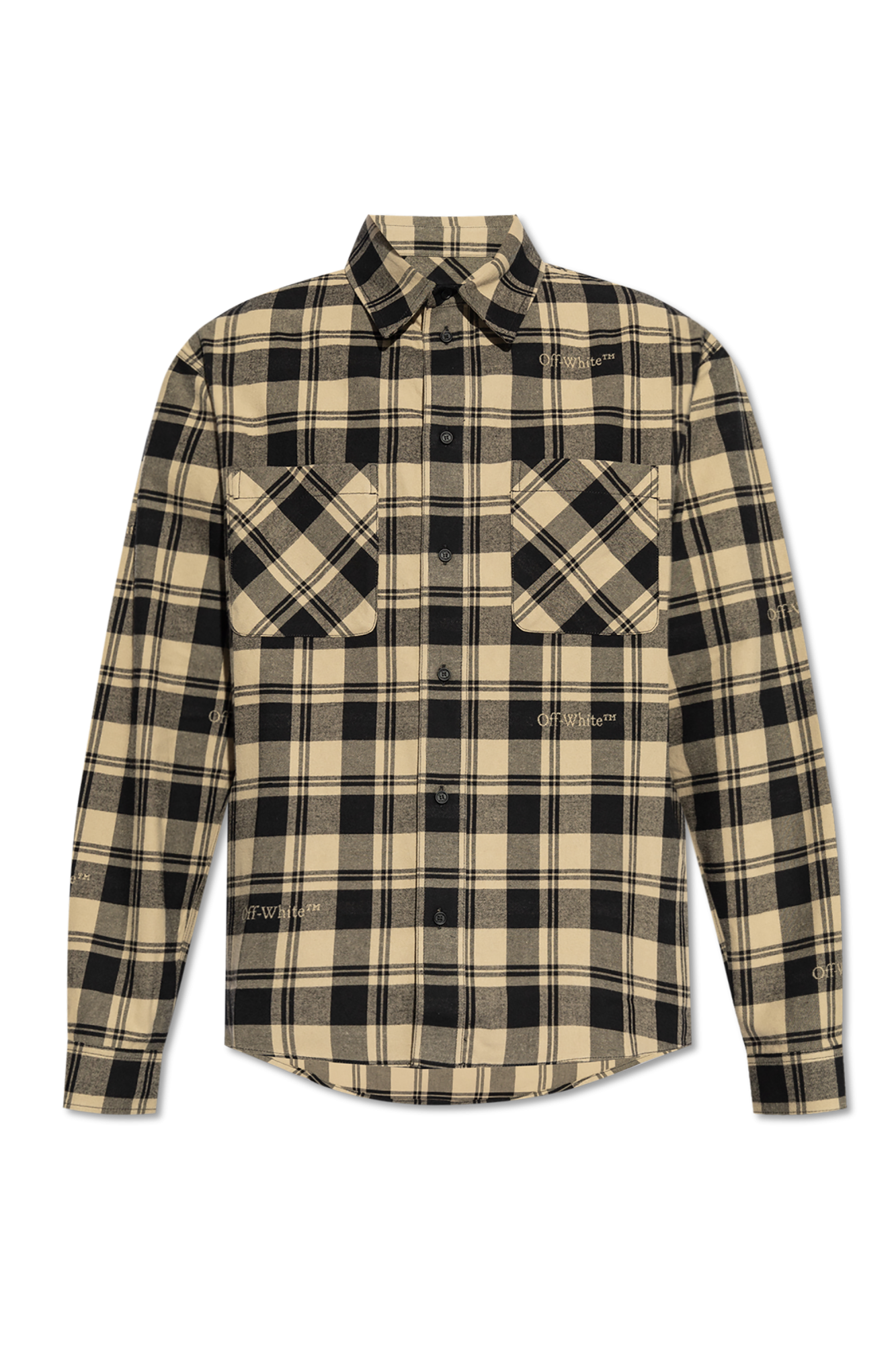 Off White Plaid pattern shirt Men s Clothing Vitkac